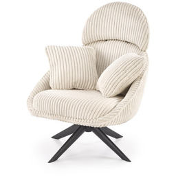 Fotel wypoczynkowy tapicerowany kremowy Merry 2