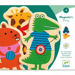 Magnetyczne drewniane puzzle zwierzątka Djeco