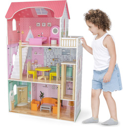 VIGA Duży Drewniany Domek dla Lalek