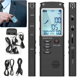 Dyktafon Profesjonalny Odtwarzacz MP3 Czarny 16 Gb +1
