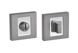 Tarcza kwadratowa WC do klamek INFINITY (PLATON,APOLLO,ITALIA,CONCEPT) grafit-chrom