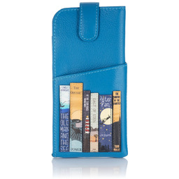 Niebieski skórzany futerał na okulary Literatura Yoshi Y4309