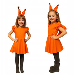 Przebranie Wiewiórka 98/104 Strój Dziewczęcy Jesień Sukienka Opaska