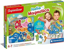Clementoni - Sapientino-Geo Magnetic Puzzle Mapa Włochy Fizyka,
