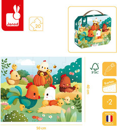 Puzzle w walizce Witajcie na farmie kurki