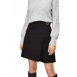 KAREN MILLEN SPÓDNICA PLISOWANA MINI BORDOWA 40 2A6