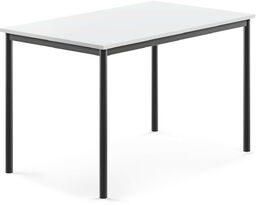 Stół BORÅS, 1200x800x760 mm, biały laminat, antracyt