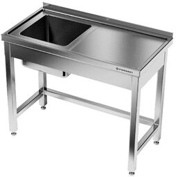 FORGAST Stół nierdzewny ze zlewem 1-komorowym 110 cm