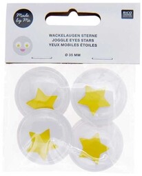 Ruchome oczy Ø 35 mm - żółta gwiazda