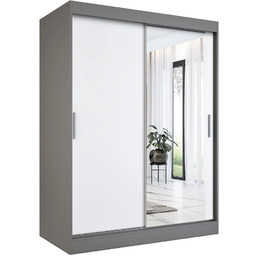 Elior Szafa przesuwna antracyt + biały 150 cm