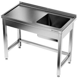 FORGAST Stół nierdzewny ze zlewem 1-komorowym 110 cm