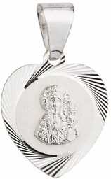 Srebrny Medalik z Matką Boską w Sercu pr