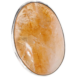 Naturalny Cytryn Duży Pierścionek Srebro R10-26 Unikat