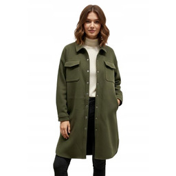 Only Płaszcz Klasyczny Z Zatrzaskami Kieszenie Khaki S