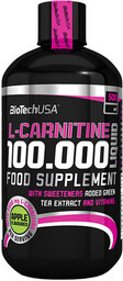 BioTech, Karnityna, L-Carnitine 100.000, jabłko, 500 ml