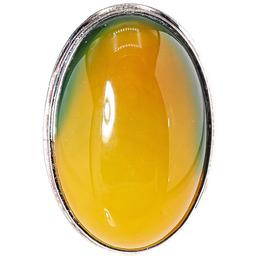 Agat Żółty Zielony Wyjątkowy Pierścionek Srebro R10-26