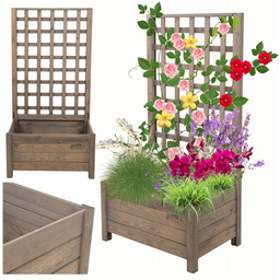 Drewniana pergola ogrodowa doniczka skrzynka na kwiaty 116x60x40