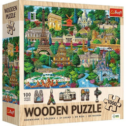 Puzzle drewniane 1000 Francja znane miejsca TREFL