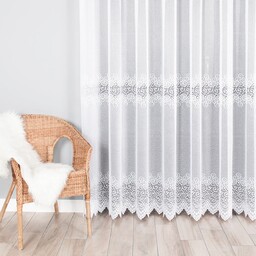 Markizeta VIOLETTA Firanka żakardowa ze wzorem pasowym, wysokość