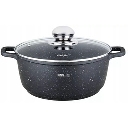 Garnek z powłoka marmurkową, Ø26cm 5,6l czarny Kinghoff