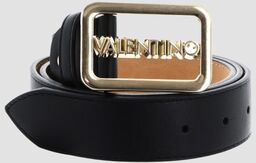 VALENTINO Czarny pasek damski Around Plaque Buckle Belt