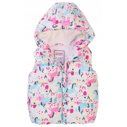 Bezrękawnik Dla Dziewczynki Kaptur 92/98 Jednorożec Różowy