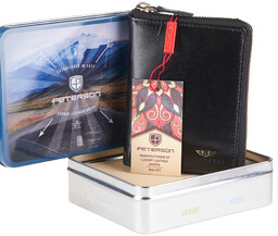 Portfel skórzany Peterson czarny PTN 340 2-1-1 BLACK