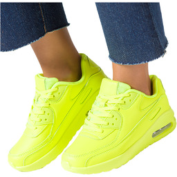 Żółte sneakersy damskie buty sportowe na ozdobnym koturnie