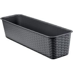 Doniczka balkonowa rattan 60 cm, antracyt