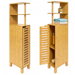 Bambusowa szafka łazienkowa Słupek Z półkami Na kosmetyki