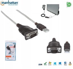 Kabel adapter Manhattan Usb/com RS232 0,45m