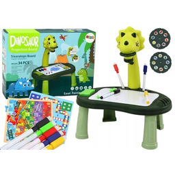 Stolik z projektorem 2w1 zielony Dinozaur Stolik