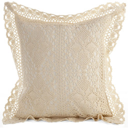 Poszewka ażurowa jasnobeżowa w stylu boho JA180-02