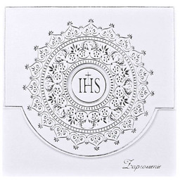 Zaproszenia na komunię - srebrne - 10 szt.