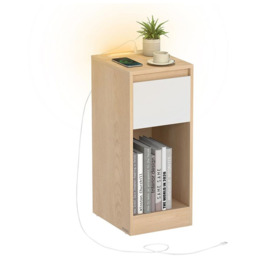Stolik nocny VASAGLE, 1 szuflada, LED, USB-A