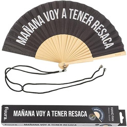 Fisura Oryginalny wachlarz z napisem mañana voy a