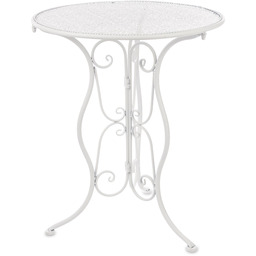 Stolik ogrodowy metalowy biały 70,5x60x60 157937