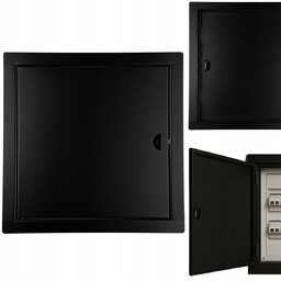 Drzwiczki Rewizyjne Wyczystka Zamknięcie Zatrzask Metalowe Czarne 30x30