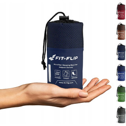 ULTRALEKKI ŚPIWÓR Z MIKROFIBRY 220X90CM GRANATOWY