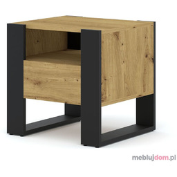 Szafka nocna LOFTINO Dąb Artisan + Czarny
