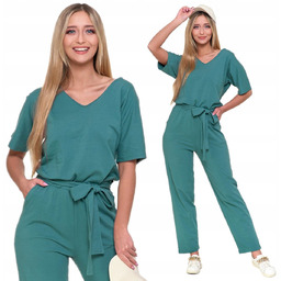 Kombinezon damski gładki długi luźny wygodny modny bawełniany