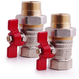 2x Zawór kulowy kurek 1" ze śrubunkiem DN25