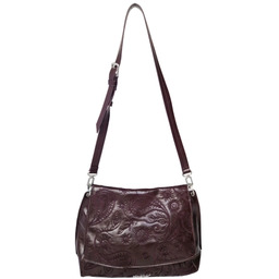 Desigual bordowa torebka plecak 2w1 haftowana paisley 4