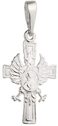 Srebrny Krzyżyk Patriotyczny z Orłem i Matką Boską
