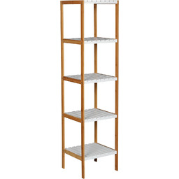 MSV regał na książki, 5 poziomów, bambus, brązowy,