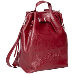 Desigual bordowy plecak damski 3 komory 3 kieszenie