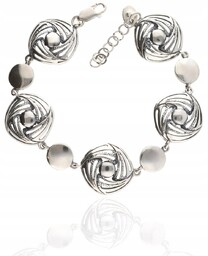 Srebrna bransoletka modowa szeroka elegancka oksydowana srebro 925