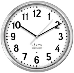 LAVVU Srebrny zegar Accurate Metallic Silver, sterowany sygnałem