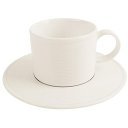 FILIŻANKA SZTAPLOWANA LINE 80ml BEZ SPODKA PORCELANA KREMOWA