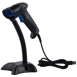 Czytnik kodów QR i kreskowych z podstawką, przewodowy,